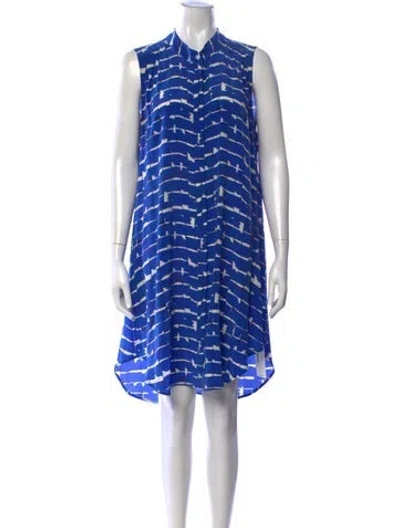 Pre-owned Saloni Silk Knee-length Dress In Blue
