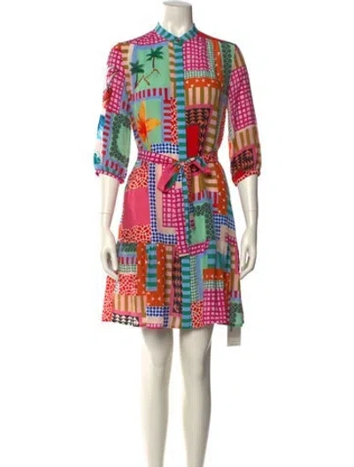 Pre-owned Saloni Silk Knee-length Dress In Green