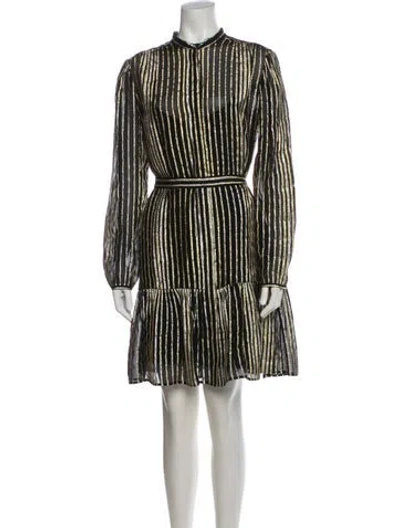 Pre-owned Saloni Silk Knee-length Dress In Green