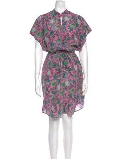 Pre-owned Saloni Silk Knee-length Dress In Multi