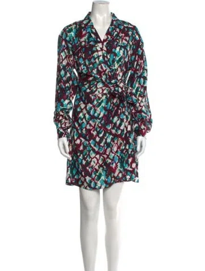 Pre-owned Saloni Silk Knee-length Dress In Multi