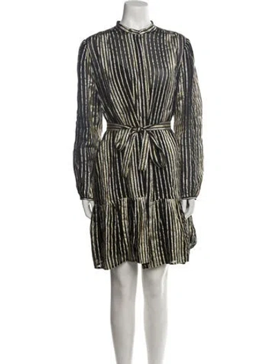 Pre-owned Saloni Silk Knee-length Dress In Multi