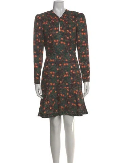 Pre-owned Saloni Silk Knee-length Dress In Multi