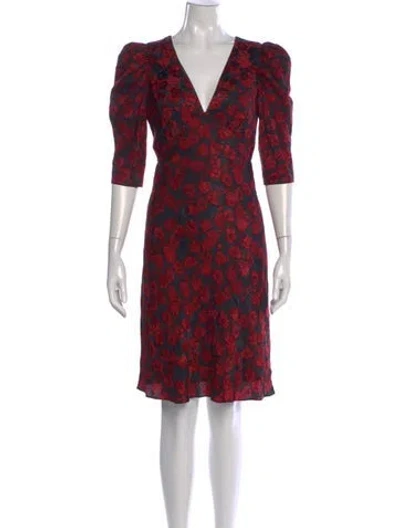 Pre-owned Saloni Silk Knee-length Dress In Multi