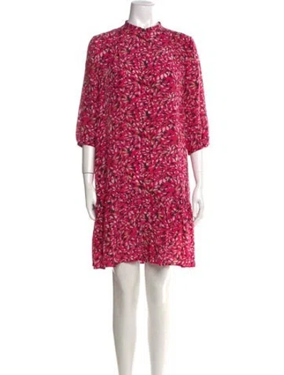 Pre-owned Saloni Silk Knee-length Dress In Pink