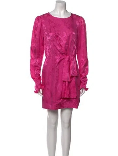 Pre-owned Saloni Silk Knee-length Dress In Pink