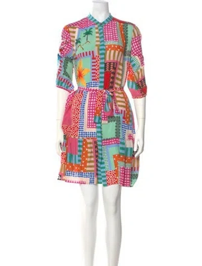 Pre-owned Saloni Silk Knee-length Dress In Pink