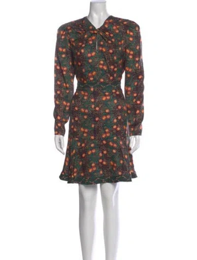 Pre-owned Saloni Silk Knee-length Dress W/ Tags In Multi