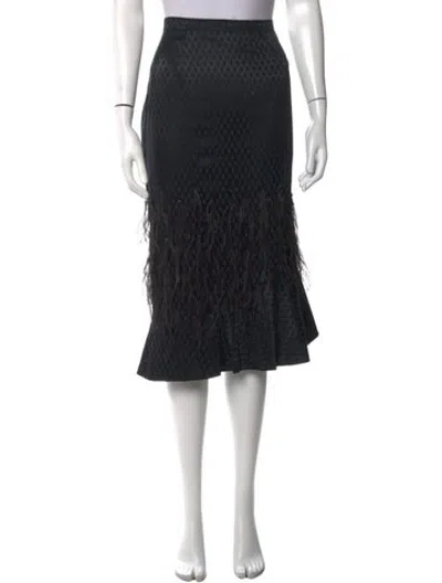 Pre-owned Saloni Silk Knee-length Skirt In Black