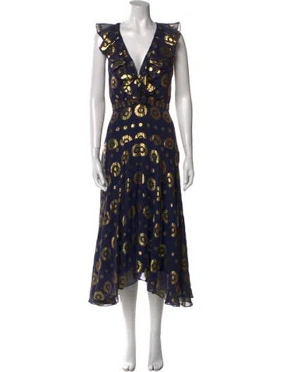 Pre-owned Saloni Silk Long Dress
