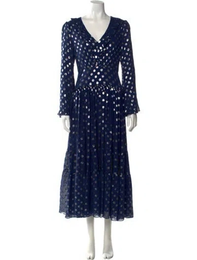 Pre-owned Saloni Silk Long Dress