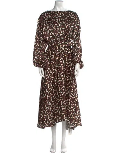 Pre-owned Saloni Silk Long Dress In Black