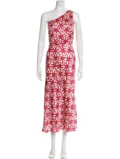 Pre-owned Saloni Silk Long Dress In Multi