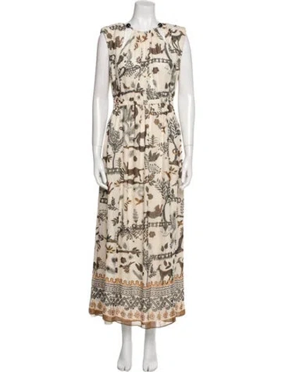 Pre-owned Saloni Silk Long Dress In Multi
