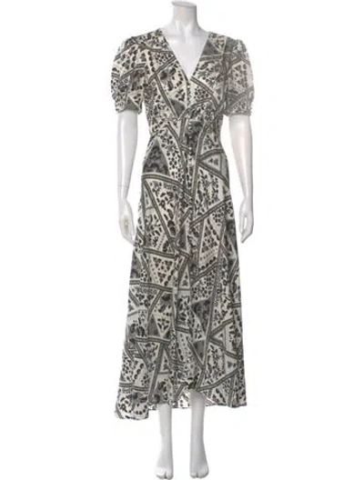 Pre-owned Saloni Silk Long Dress W/ Tags