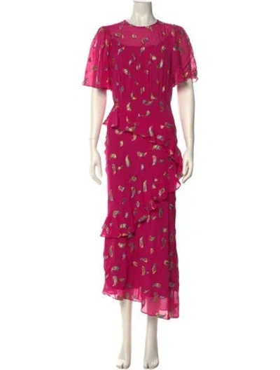 Pre-owned Saloni Silk Long Dress W/ Tags