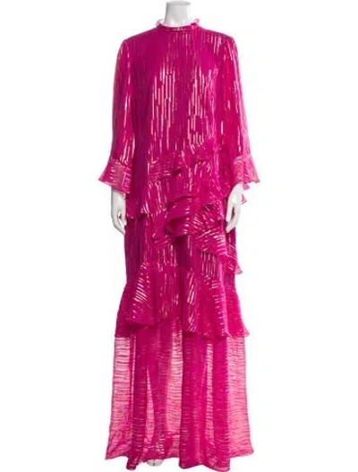 Pre-owned Saloni Silk Long Dress W/ Tags