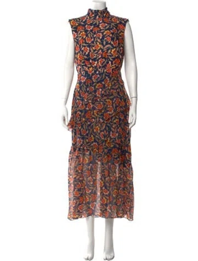 Pre-owned Saloni Silk Long Dress W/ Tags In Neutrals