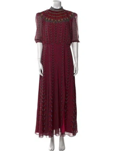 Pre-owned Saloni Silk Long Dress W/ Tags In Purple