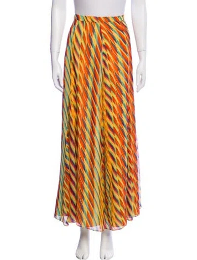Pre-owned Saloni Silk Long Skirt In Yellow