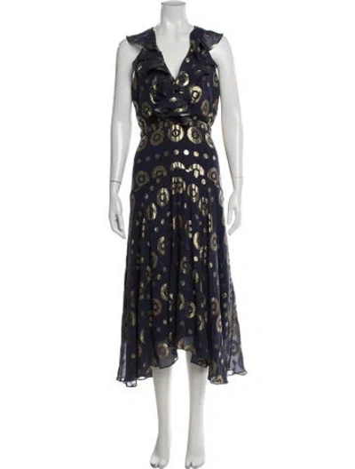 Pre-owned Saloni Silk Midi Length Dress