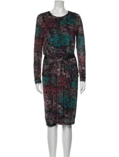 Pre-owned Saloni Silk Midi Length Dress In Black