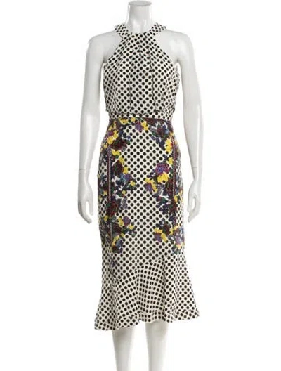 Pre-owned Saloni Silk Midi Length Dress In Black