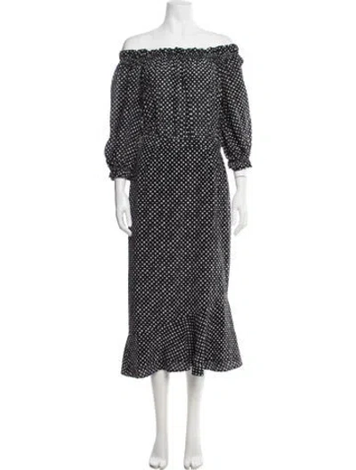 Pre-owned Saloni Silk Midi Length Dress In Multi