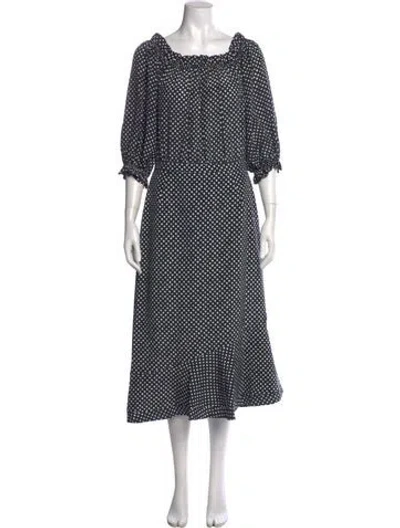 Pre-owned Saloni Silk Midi Length Dress In Multicolor