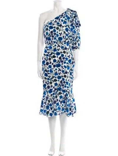 Pre-owned Saloni Silk Midi Length Dress W/ Tags In Multi