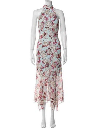 Pre-owned Saloni Silk Midi Length Dress W/ Tags In Multi