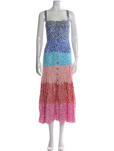 Pre-owned Saloni Silk Midi Length Dress W/ Tags In Multi