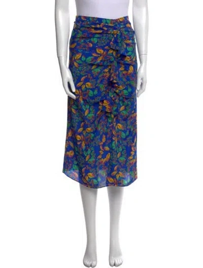 Pre-owned Saloni Silk Midi Length Skirt In Multi
