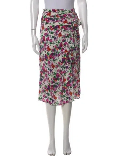 Pre-owned Saloni Silk Midi Length Skirt In Multi