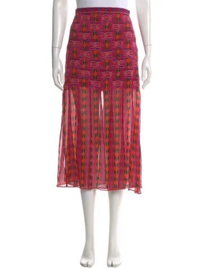 Pre-owned Saloni Silk Midi Length Skirt In Pink
