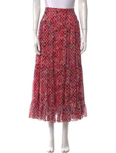 Pre-owned Saloni Silk Midi Length Skirt In Pink