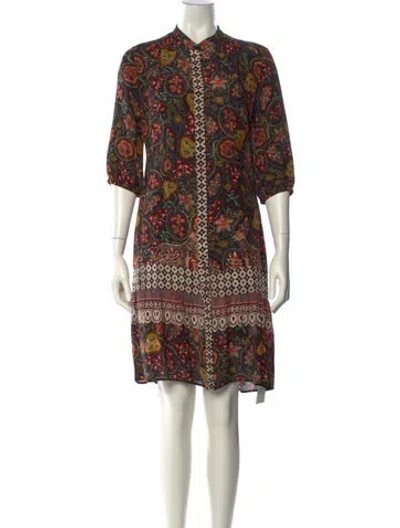 Pre-owned Saloni Silk Mini Dress In Black