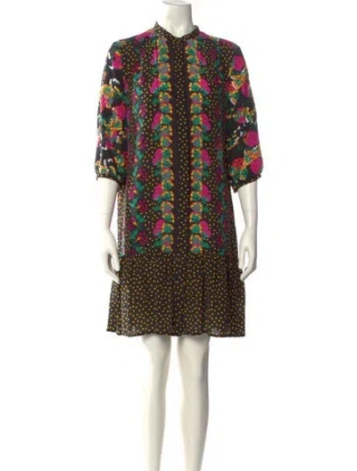 Pre-owned Saloni Silk Mini Dress In Black