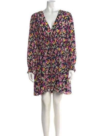 Pre-owned Saloni Silk Mini Dress In Black