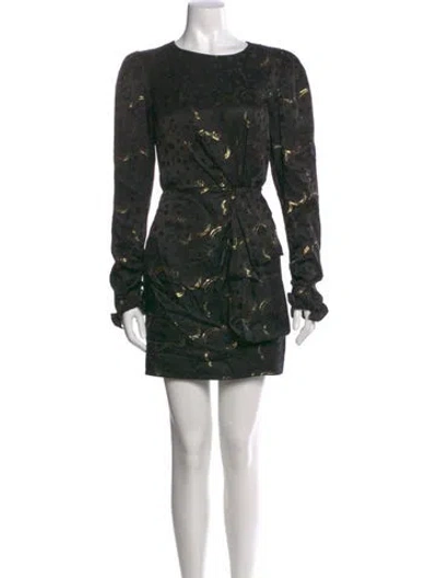 Pre-owned Saloni Silk Mini Dress In Black