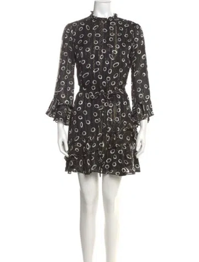 Pre-owned Saloni Silk Mini Dress In Black