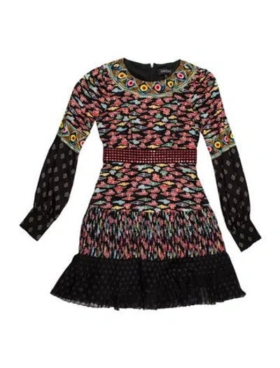 Pre-owned Saloni Silk Mini Dress In Black