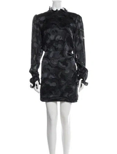 Pre-owned Saloni Silk Mini Dress In Black