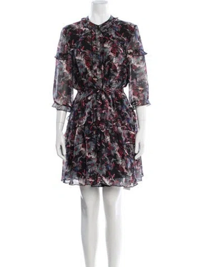 Pre-owned Saloni Silk Mini Dress In Black