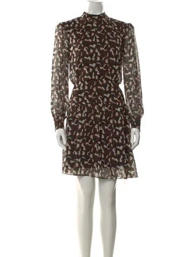 Pre-owned Saloni Silk Mini Dress In Black