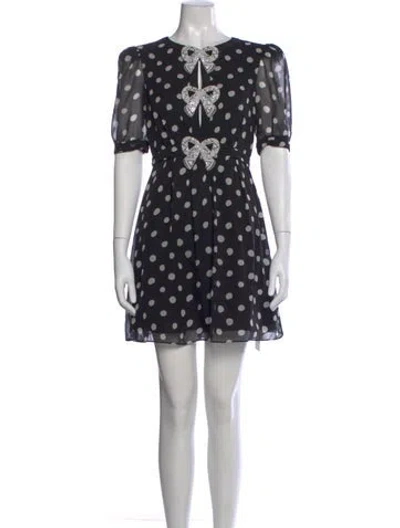 Pre-owned Saloni Silk Mini Dress In Black