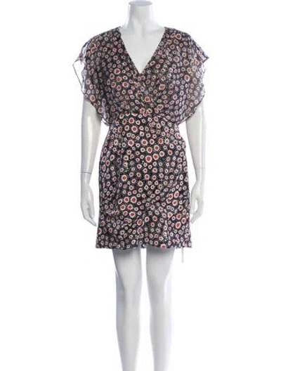 Pre-owned Saloni Silk Mini Dress In Black
