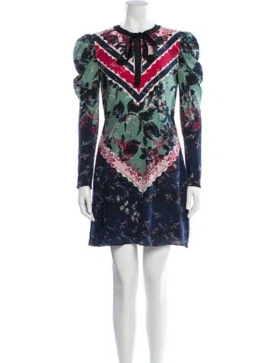 Pre-owned Saloni Silk Mini Dress In Black