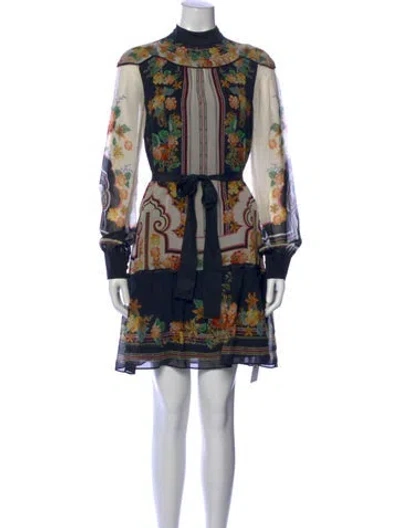 Pre-owned Saloni Silk Mini Dress In Black