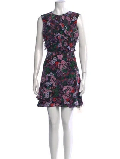 Pre-owned Saloni Silk Mini Dress In Black